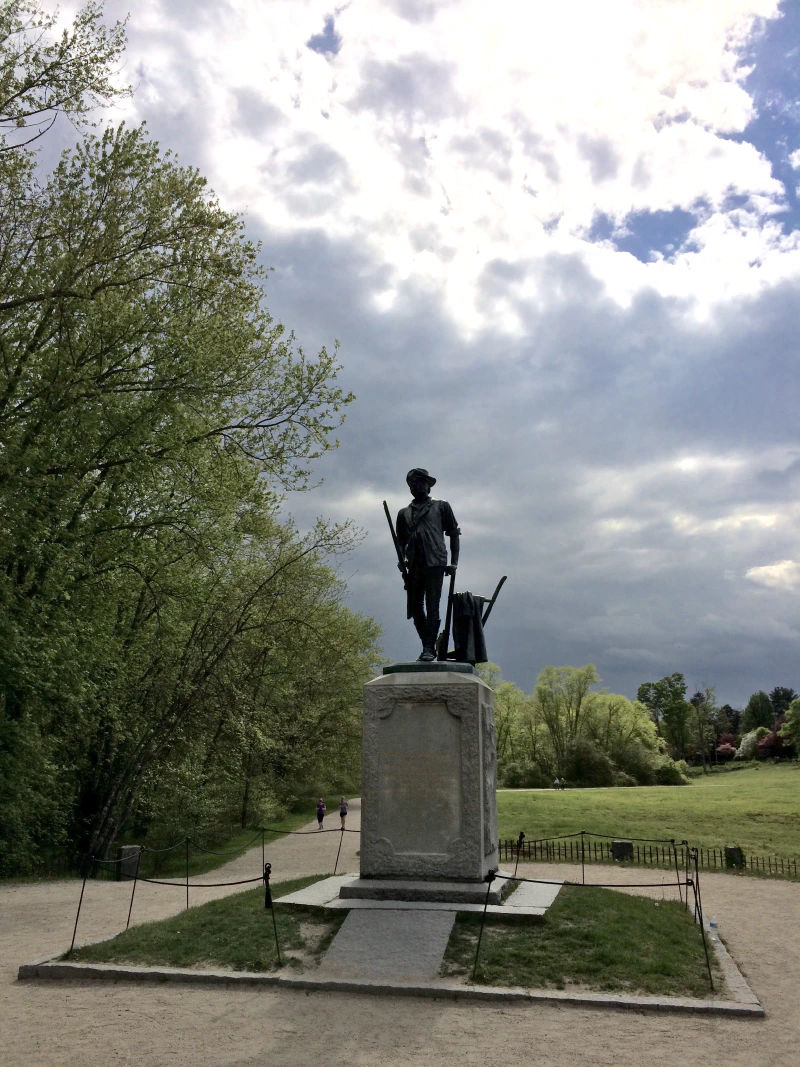 The Minutemen Statue on the other side of the North Bridge