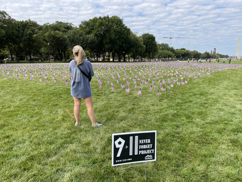 A 9/11 commemoration display