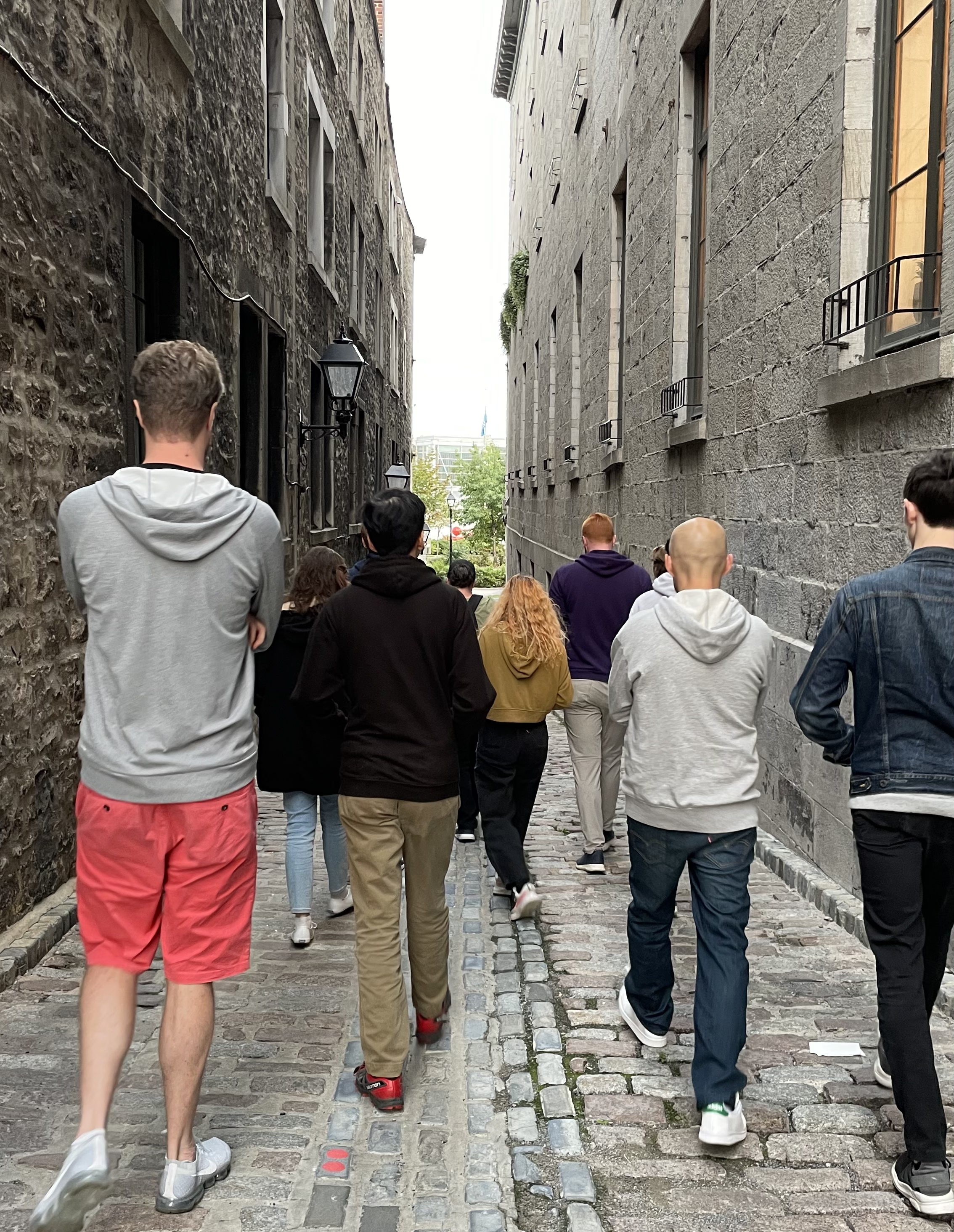 The team on our walking tour of Old Montreal.