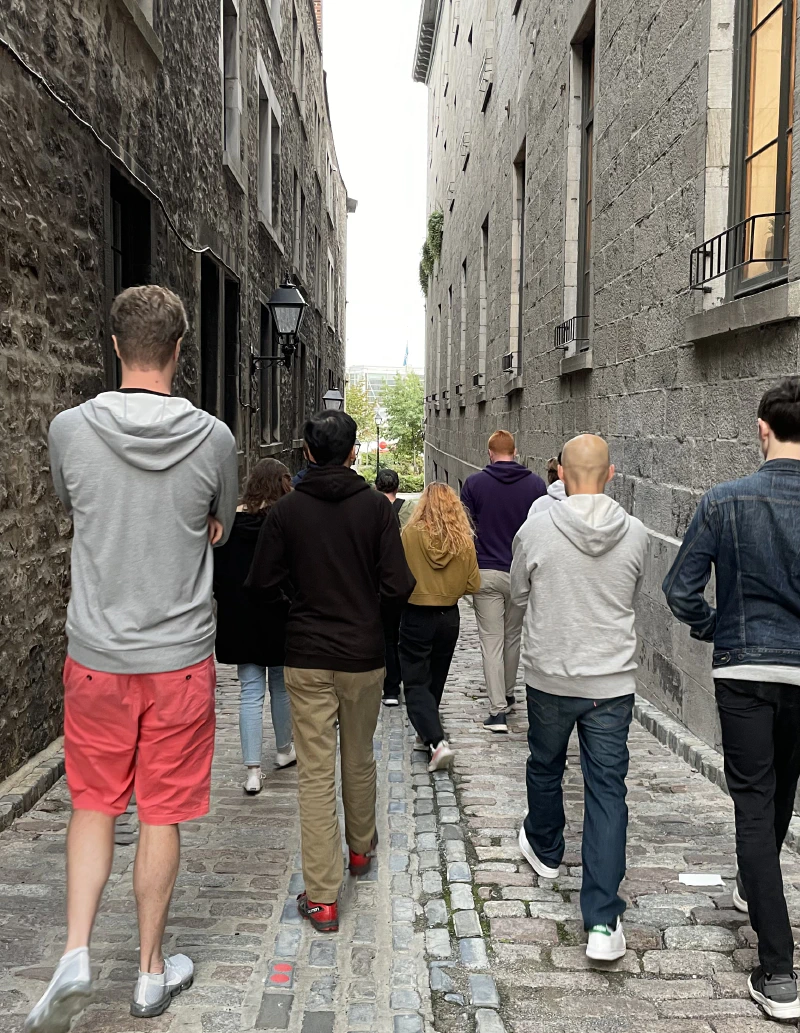 The team on our walking tour of Old Montreal.