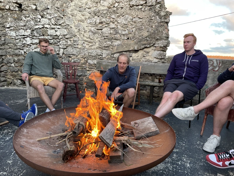 Adam did a good job starting the fire, and didn&rsquo;t even have to use gasoline! This fire is Chief Safety Officer approved.