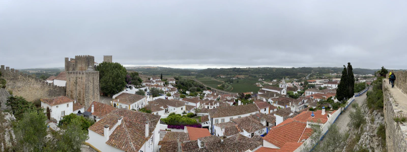 A panoramic shot taken from the top of the wall around Óbidos