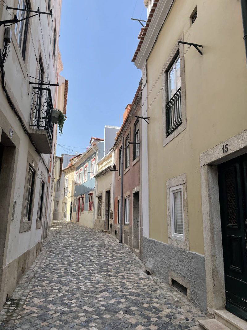 A narrow street in the Alfama district