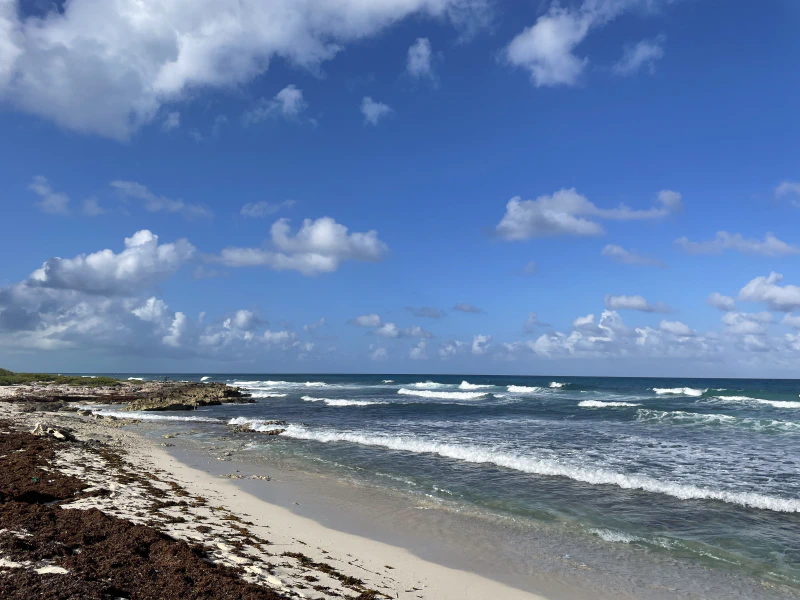 Great views of the Gulf of Mexico from the far side of Isla Mujeres