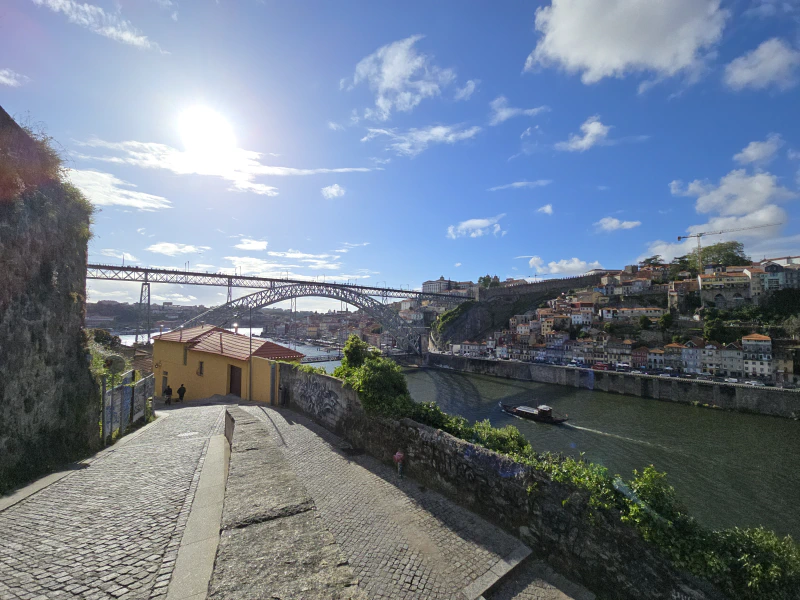 The bridge from the other side of the riverbank