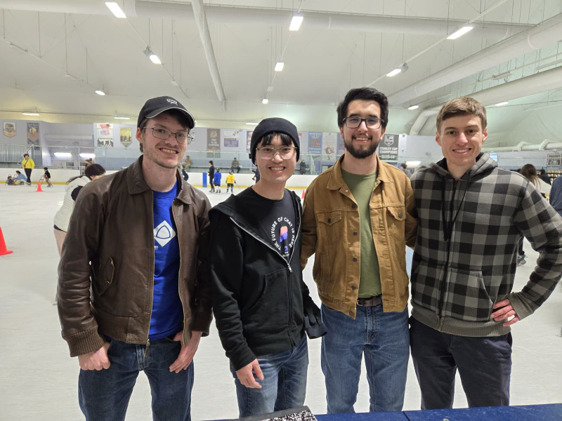 Nathan, Nic, Addison and myself ice skating