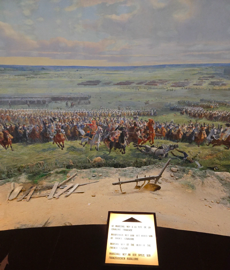 A portion of the panorama depicting Marshal Ney&rsquo;s cavalry charge